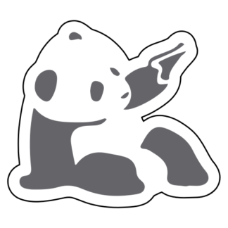 Panda Holding Gun Sticker (Grey)